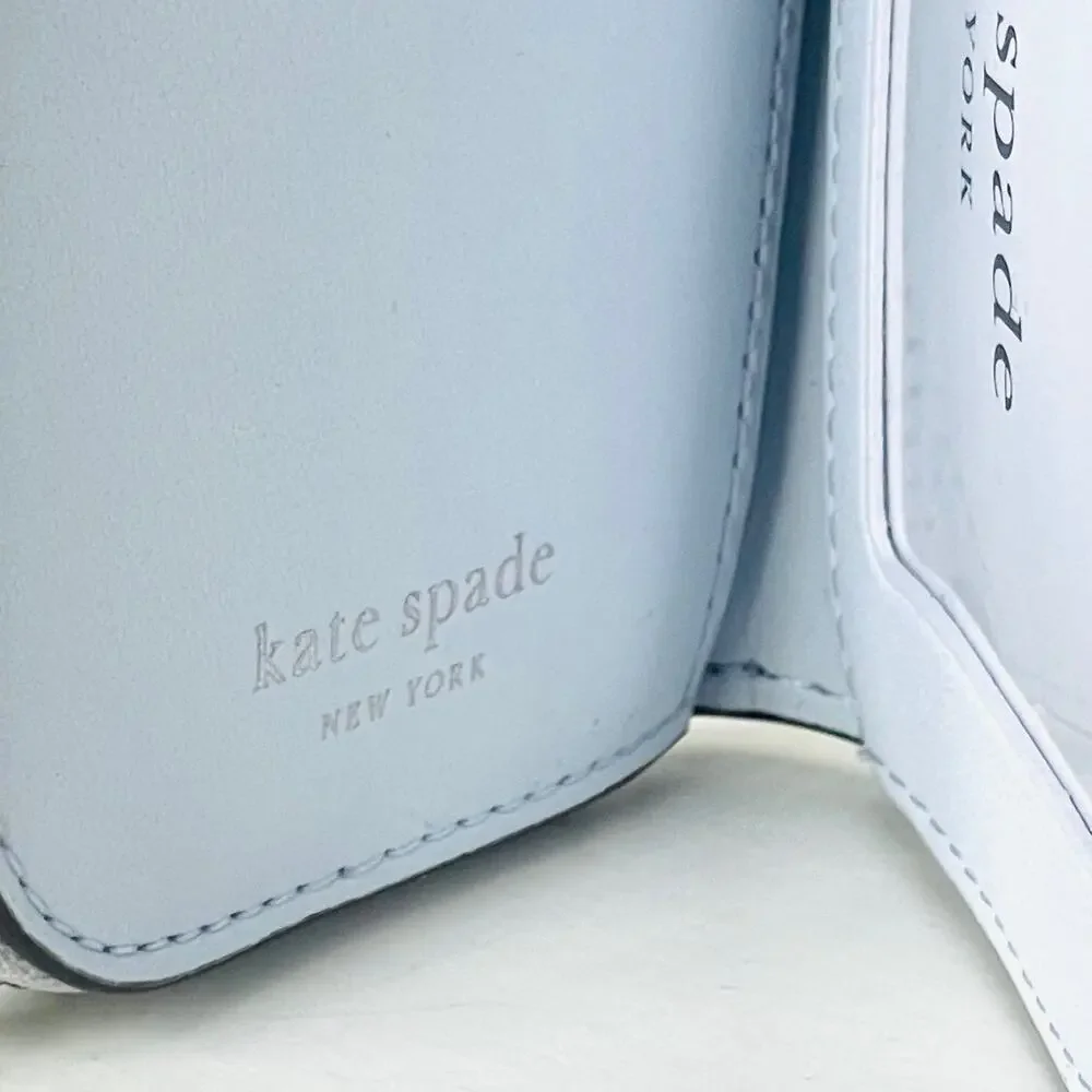 Kate Spade Devin Small Bifold Wallet Silver Patent Leather